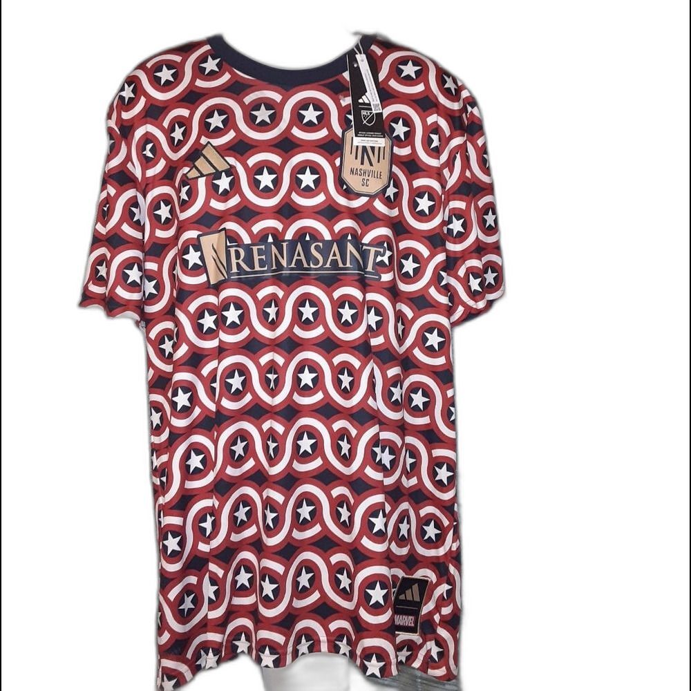 Adidas 2XL Nashville FC Slim Fit Pre-Match Adidas/Marvel Jersey NWT